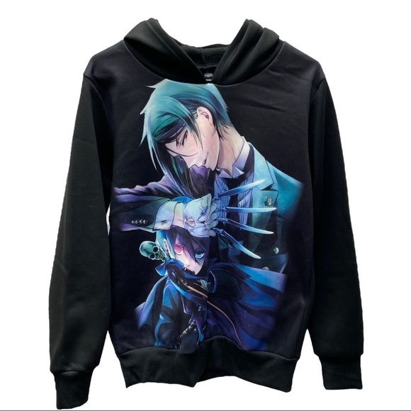 Other - BLACK Butler Sebastian Michaelis Manga & Anime Unisex Black Hoodie Sweatshirt